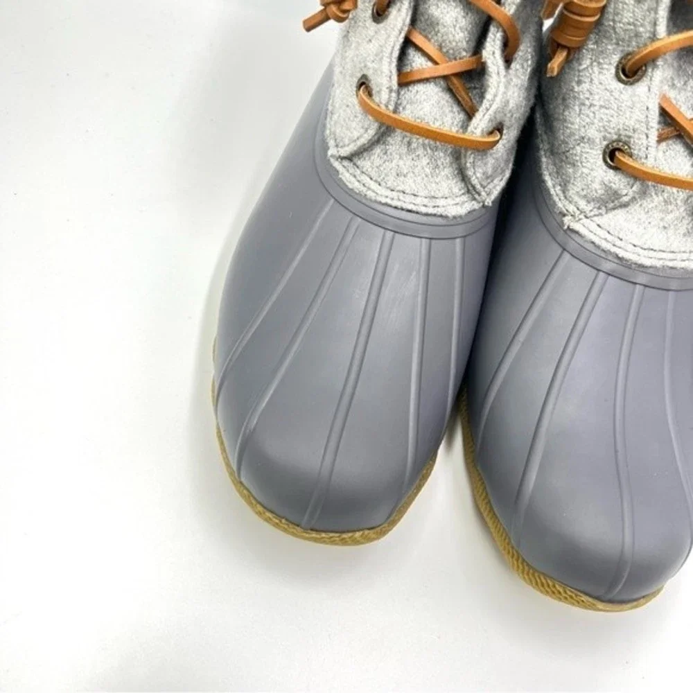 Sperry Womens Size 9.5 Saltwater‎ Grey Gray Wool Duck Boots STS82475